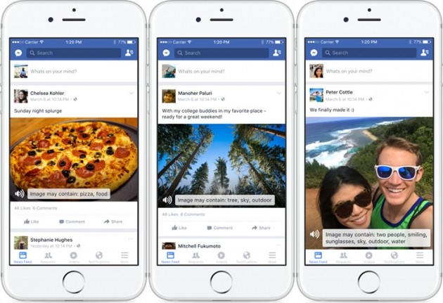Automatic Alternative Text in Facebook per iOS.