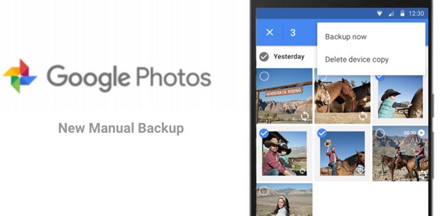 Google Foto introduce il backup manuale delle immagini