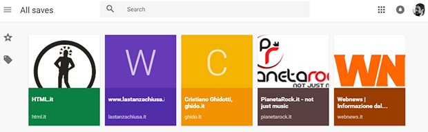 Una panoramica degli elementi salvati con la nuova estensione di Chrome