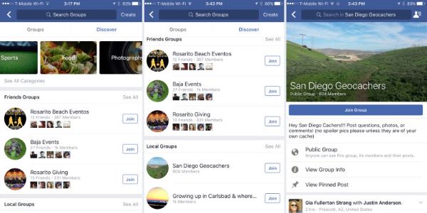 Facebook migliora la ricerca dei Gruppi con Discover