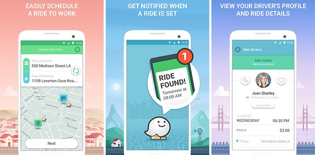 Screenshot per l'applicazione Waze Rider