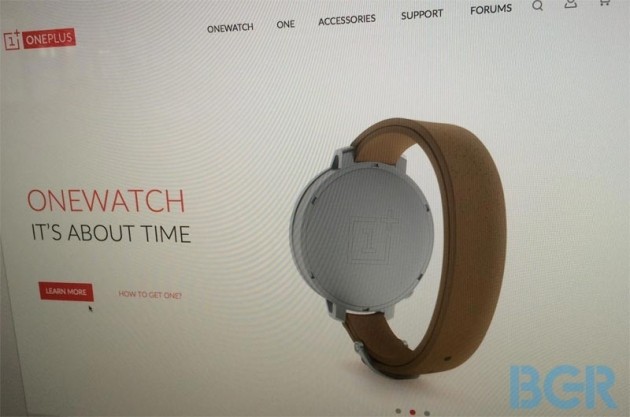 Il OneWatch apparso sul sito OnePlus.