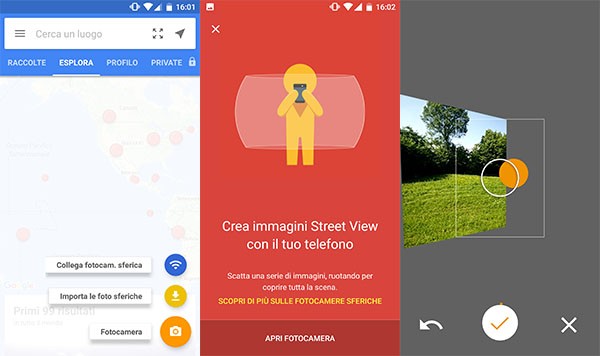 Foto sferiche con Street View