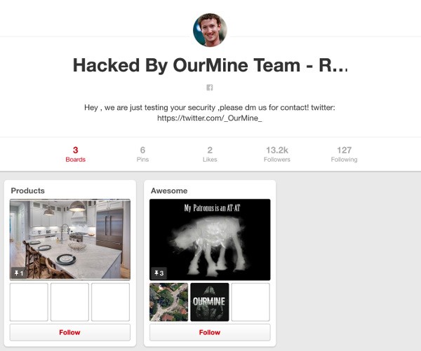 Mark Zuckerberg hackerato - Pinterest