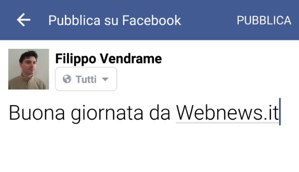 Testo di grandi dimensioni in Facebook per Android