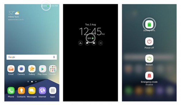 Galaxy Note 7 - icona verde batteria