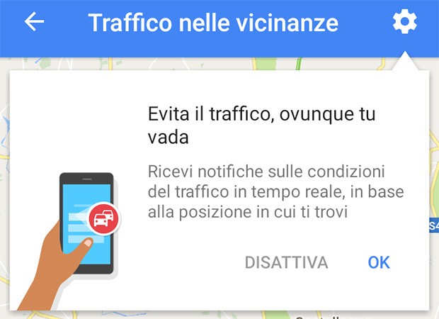 La nuova funzionalità introdotta da Google Maps mostra informazioni sul traffico nelle vicinanze, in tempo reale e in modo del tutto automatico