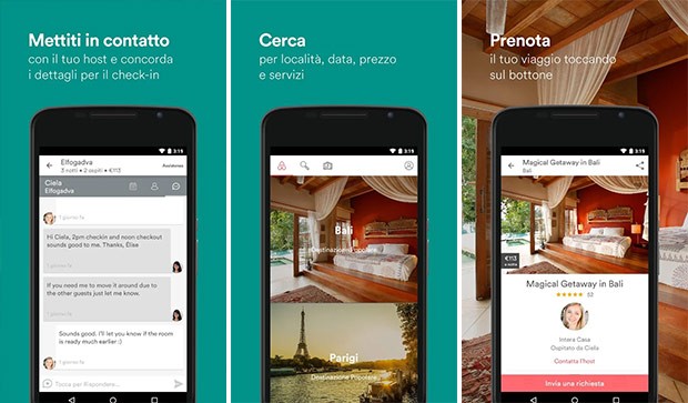 Screenshot per l'applicazione Airbnb