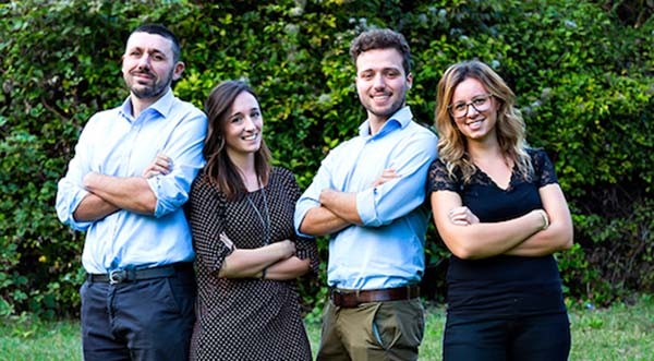 Lo staff di Progetto Masere: da sinistra Andrea Massa, Stefania Sedini, Matteo Meroni e Nicole Ventura.