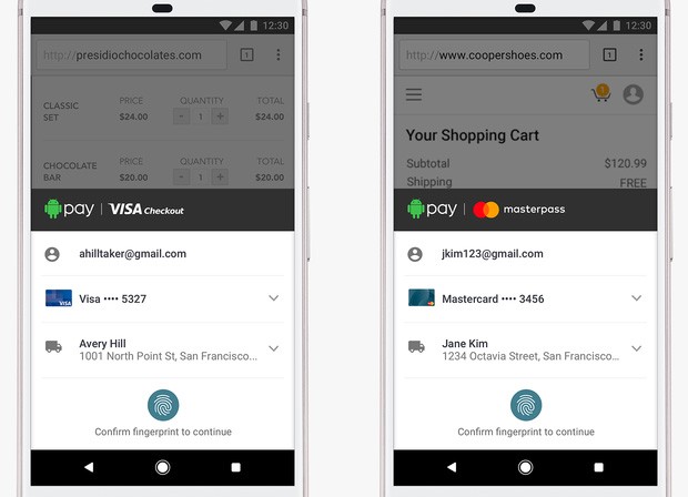 La partnership siglata da Google con Visa e MasterCard porterà all'inclusione, in Android Pay, dei servizi Visa Checkout e Masterpass dedicati ai pagamenti (sia in mobilità che online)