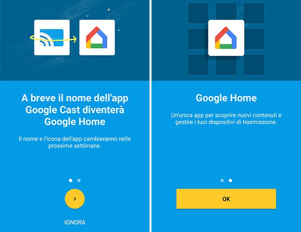 Un avviso: l'applicazione Google Cast diventerà presto Google Home