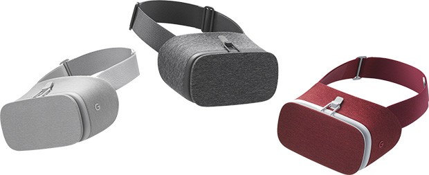 Il visore Daydream View di Google nelle sue tre colorazioni