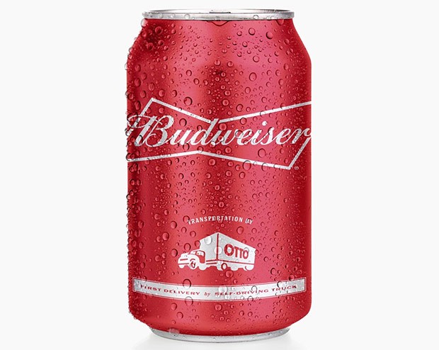 Una lattina di Budweiser celebrativa, dedicata alla tecnologia self-driving di Otto applicata al trasporto merci su mezzi pesanti