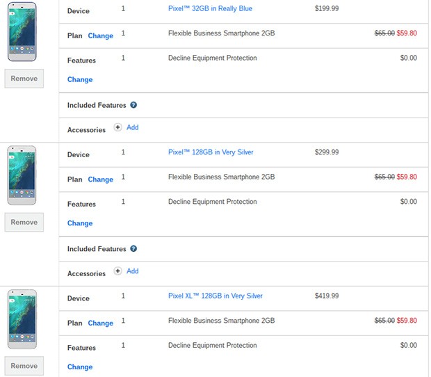 I possibili prezzi di Pixel e Pixel XL negli Stati Uniti, con l'operatore Verizon