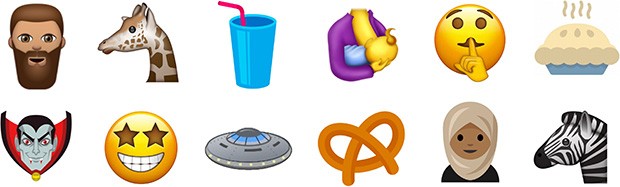 Alcune delle nuove emoji che potrebbero essere introdotte da Unicode 10