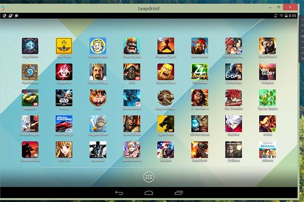 Screenshot per l'interfaccia dell'emulatore LeapDroid