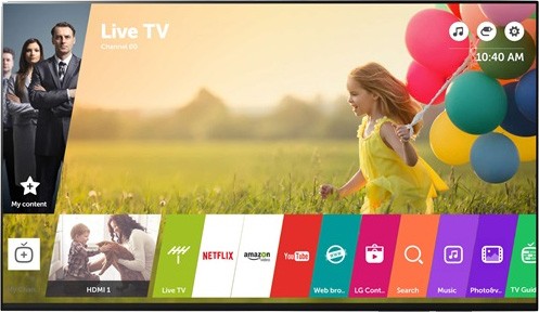 L'interfaccia della piattaforma WebOS 3.5 su un televisore LG di nuova generazione