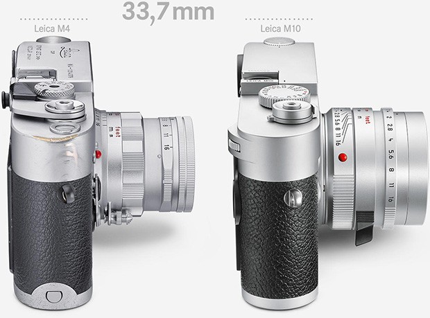 La Leica M4 del 1967 (a sinistra) e la nuova Leica M10 (a destra)