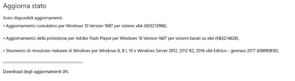 Windows 10, da Microsoft nuovo update cumulativo