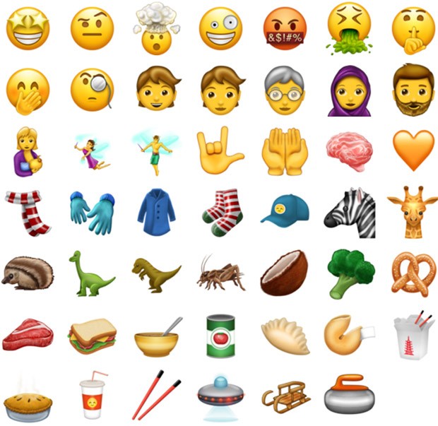Alcune delle emoji introdotte dall'Unicode Consortium con la bozza del documento Emoji 5.0