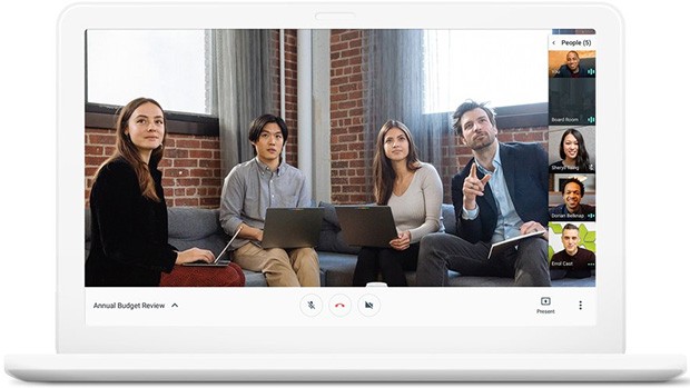 L'interfaccia di Meet, una delle due applicazioni nate dallo split di Hangouts