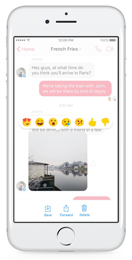 Facebook Messenger, arrivano le reazioni