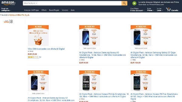 Le SIM Wind si comprano su Amazon