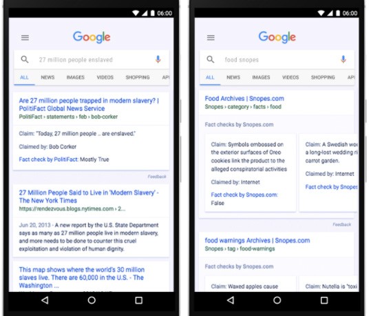 L'etichetta Fact Check per le notizie di Google News, anche su mobile