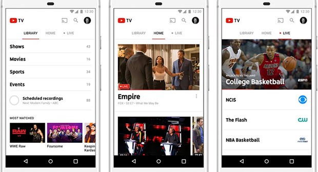 L'applicazione ufficiale di YouTube TV