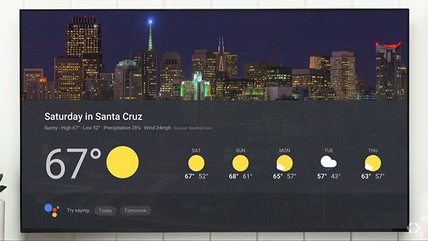 La Visual Responses di Google Home possono mostrare sul televisore le informazioni chieste a voce, ad esempio sulle previsioni meteo