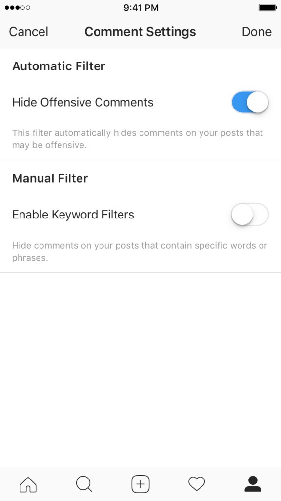 Instagram, nuovi filtri per la sicurezza