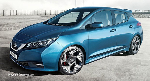 Un render non ufficiale per la nuova versione dell'auto elettrica Nissan Leaf