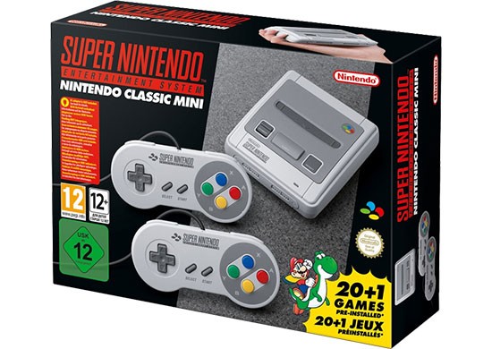 La confezione dello SNES Mini in versione europea