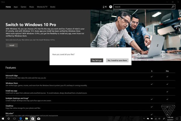 Da Windows 10 S a Windows 10 Pro