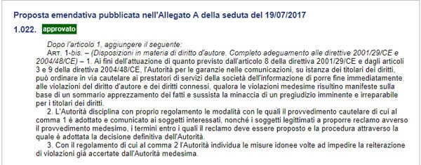 emendamento agcom 17