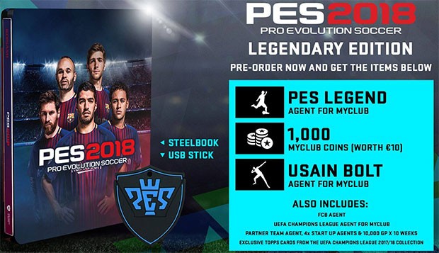 I contenuti della Legendary Edition di PES 2018, disponibili per chi acquista il gioco durante la fase di pre-ordine