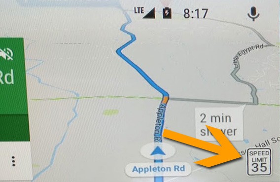 L'applicazione Google Maps integrata nella piattaforma Android Auto ha iniziato a mostrare i limiti di velocità da rispettare durante la navigazione stradale