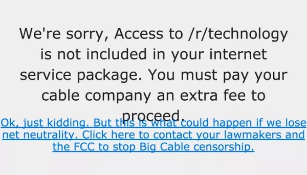 I giganti del tech supportano la net neutrality - Reddit