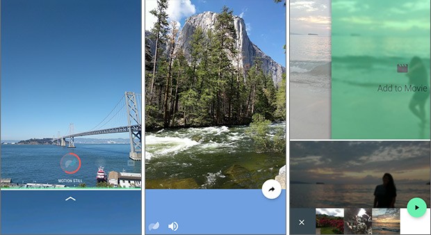 Screenshot per l'applicazione Motion Stills in esecuzione su uno smartphone Android