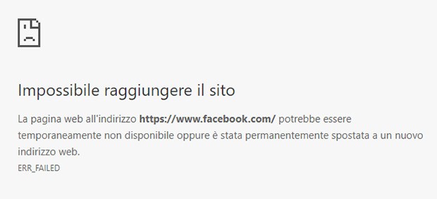 Facebook è inaccessibile