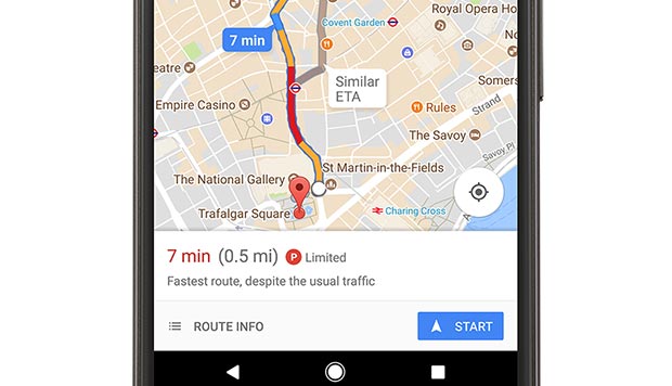 L'indicazione offerta da Google Maps sulla difficoltà nel trovare parcheggio (stimata) una volta giunti a destinazione