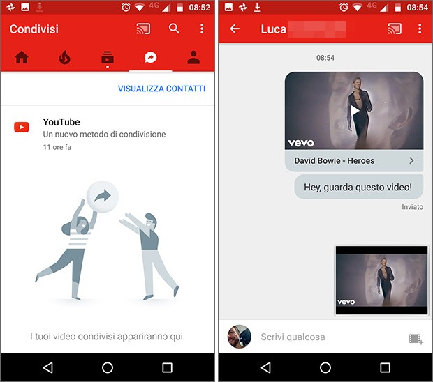 Il nuovo metodo di condivisione introdotto dall'applicazione di YouTube, che permette di commentare i video proprio come in una chat