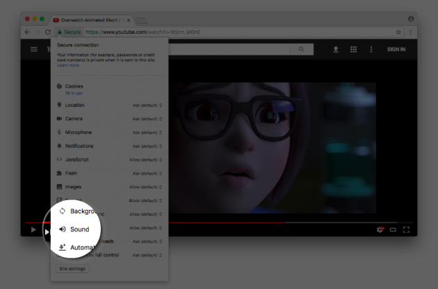Chrome disable audio