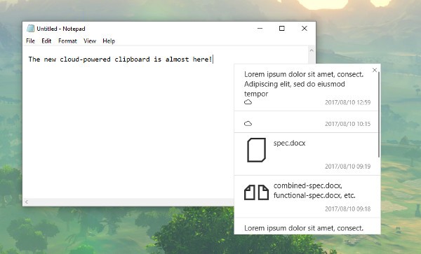 Windows 10 cloud clipboard