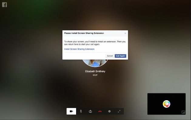 Facebook Share Screen