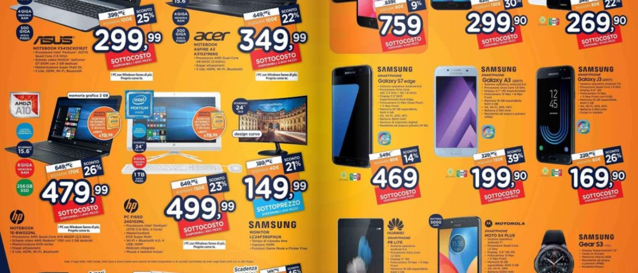 Volantino Unieuro, arriva il sottocosto Volantino Unieuro, arriva il sottocosto