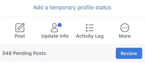 Facebook, aggiornamenti di stato temporanei