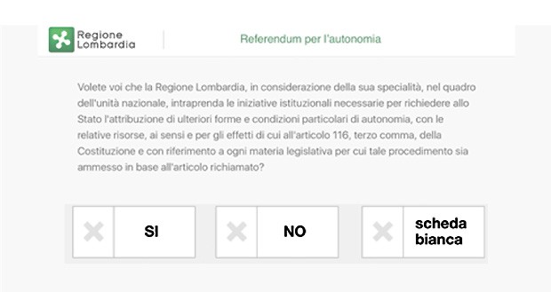 Voto elettronico, secondo step: selezionare una delle opzioni tra "Sì", "No" e "Scheda bianca"