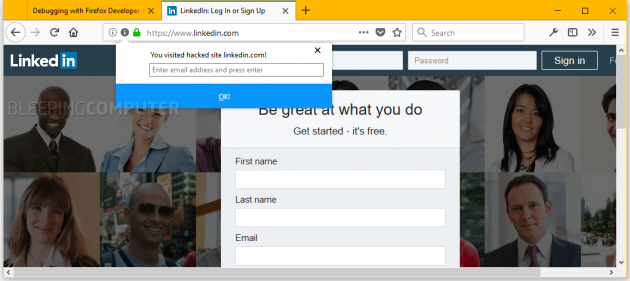Avviso per LinkedIn
