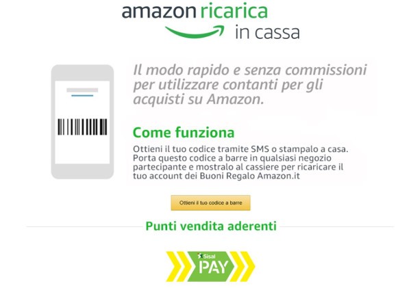 Su Amazon si paga in contanti